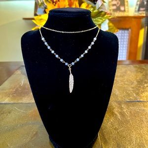 3/$35 LC LaurenConrad Layered Feather Pendant NWT